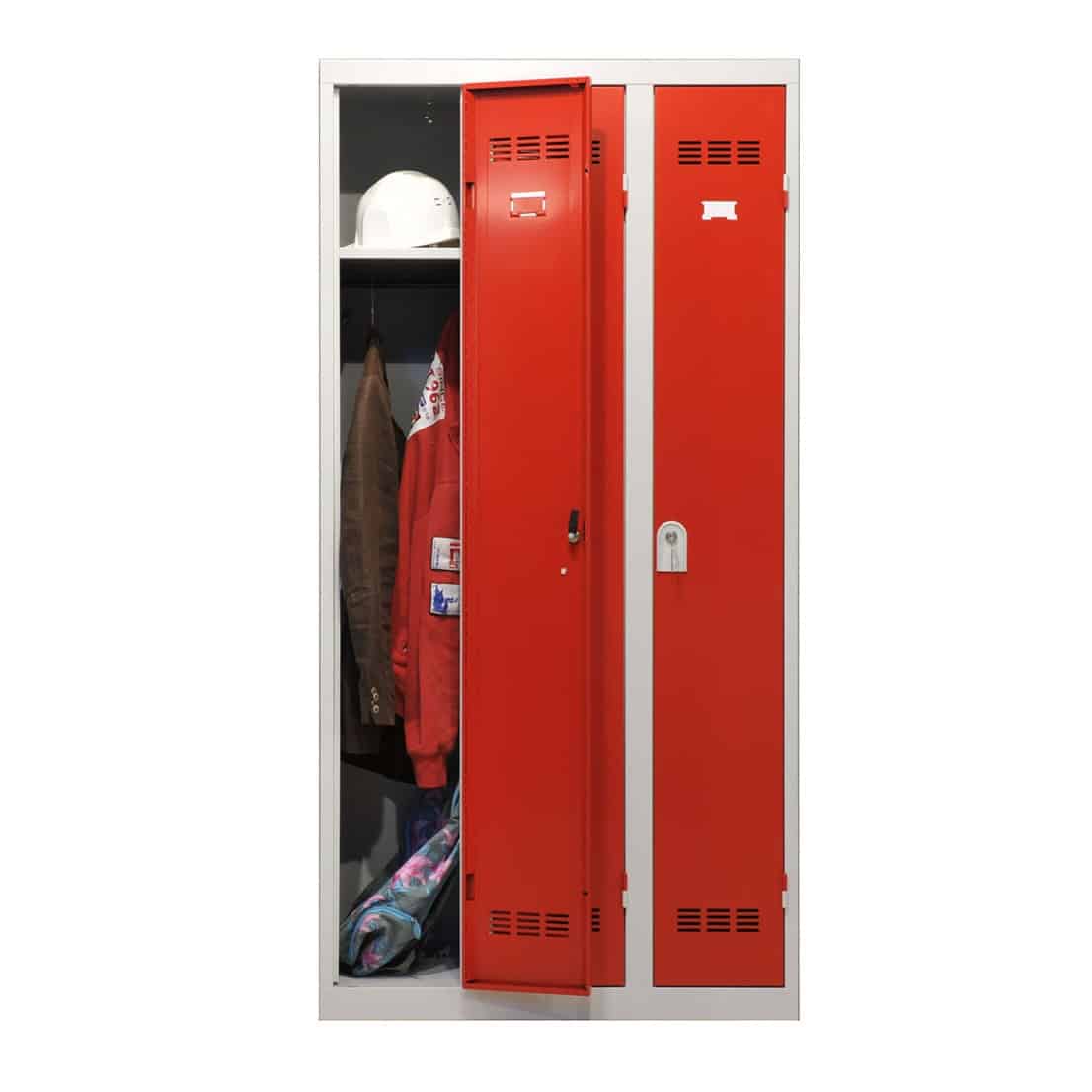 Vestiaire industriel 2 casiers - H.180 x L.40 cm - 7 coloris