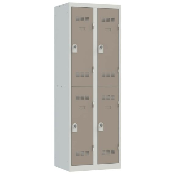 Vestiaire sport 2 cases 2 colonnes Largeur 300 coloris Taupe