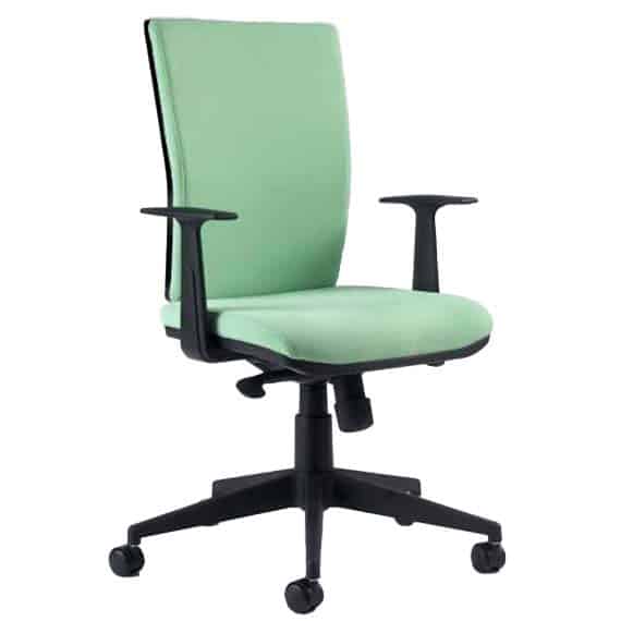 Chaise visiteur fauteuil de bureau sans roulette simili-cuir vert